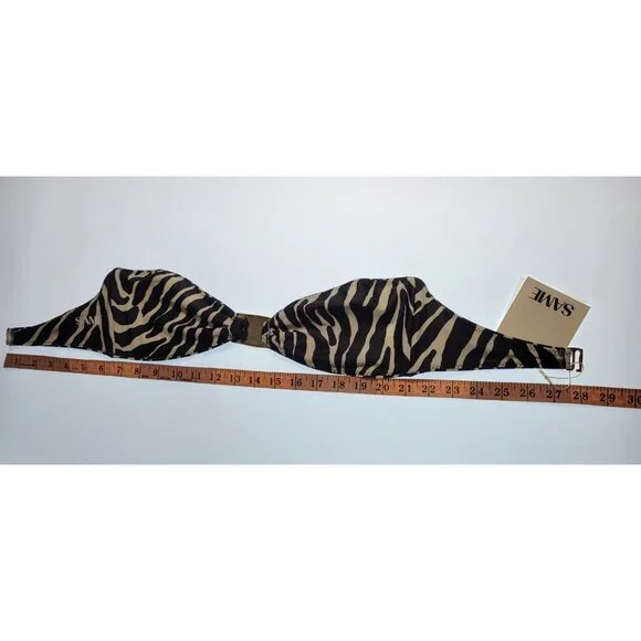 SAME Los Angeles Two-Piece Bikini Womens LargeZebra Print Bottom High Rise